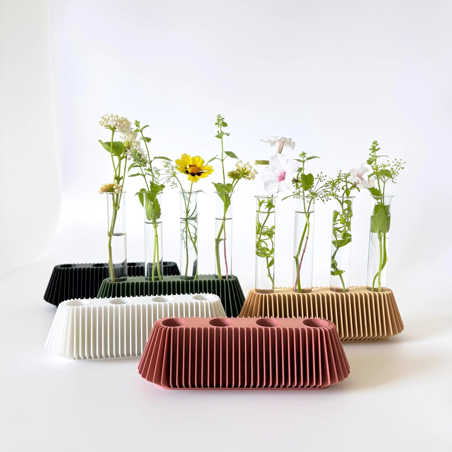 Hanok Multi propagation stations in White, Black, Hazelnut, Green & Terra Cotta, Korean architecture design by Sonnihaus