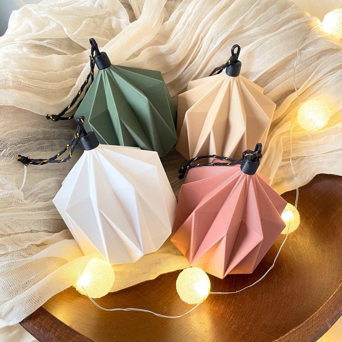Origami Christmas Ornament / Scandinavian Minimalist Christmas / 3D printed / CROWN